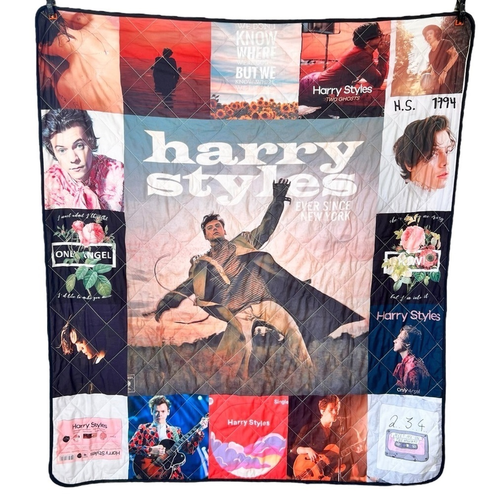 Harry Styles Quilted Throw Blanket